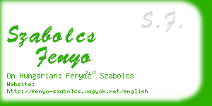 szabolcs fenyo business card